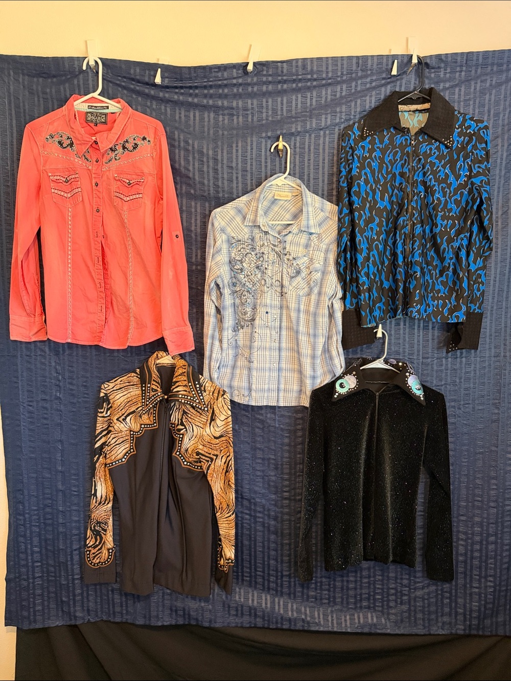Women's Embroidered Western Shirt Shirts Size Large.